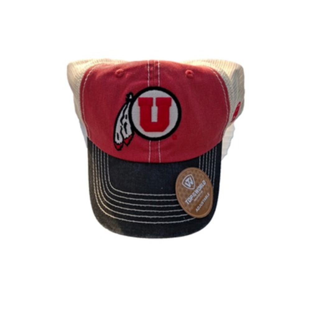 Utah Utes Top Of The World Red Black Offroad Adj Snapback Hat - New!